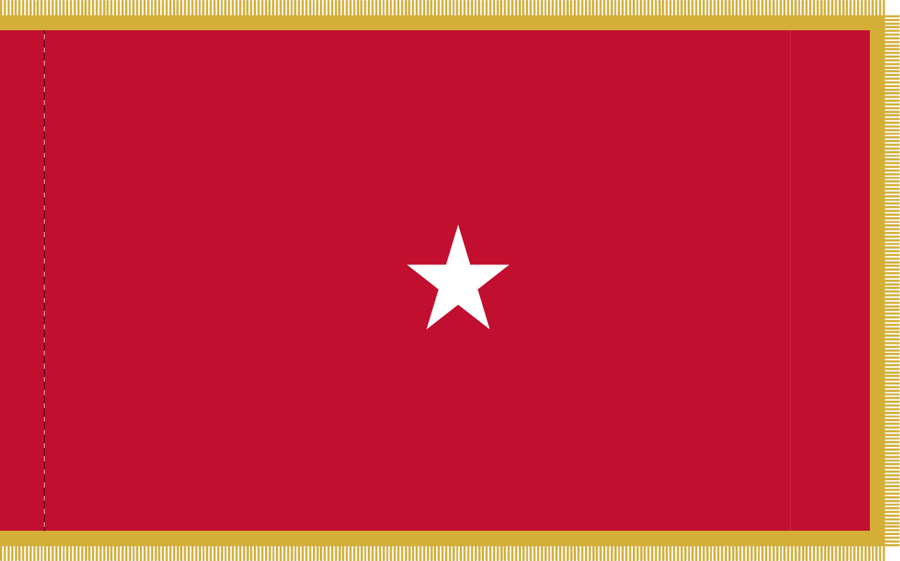 Marine Corps Brigadier General Flag, Nylon Applique, 1 Star 4' x 6' Polehem and Gold Fringe, 7232093 (Open Market)