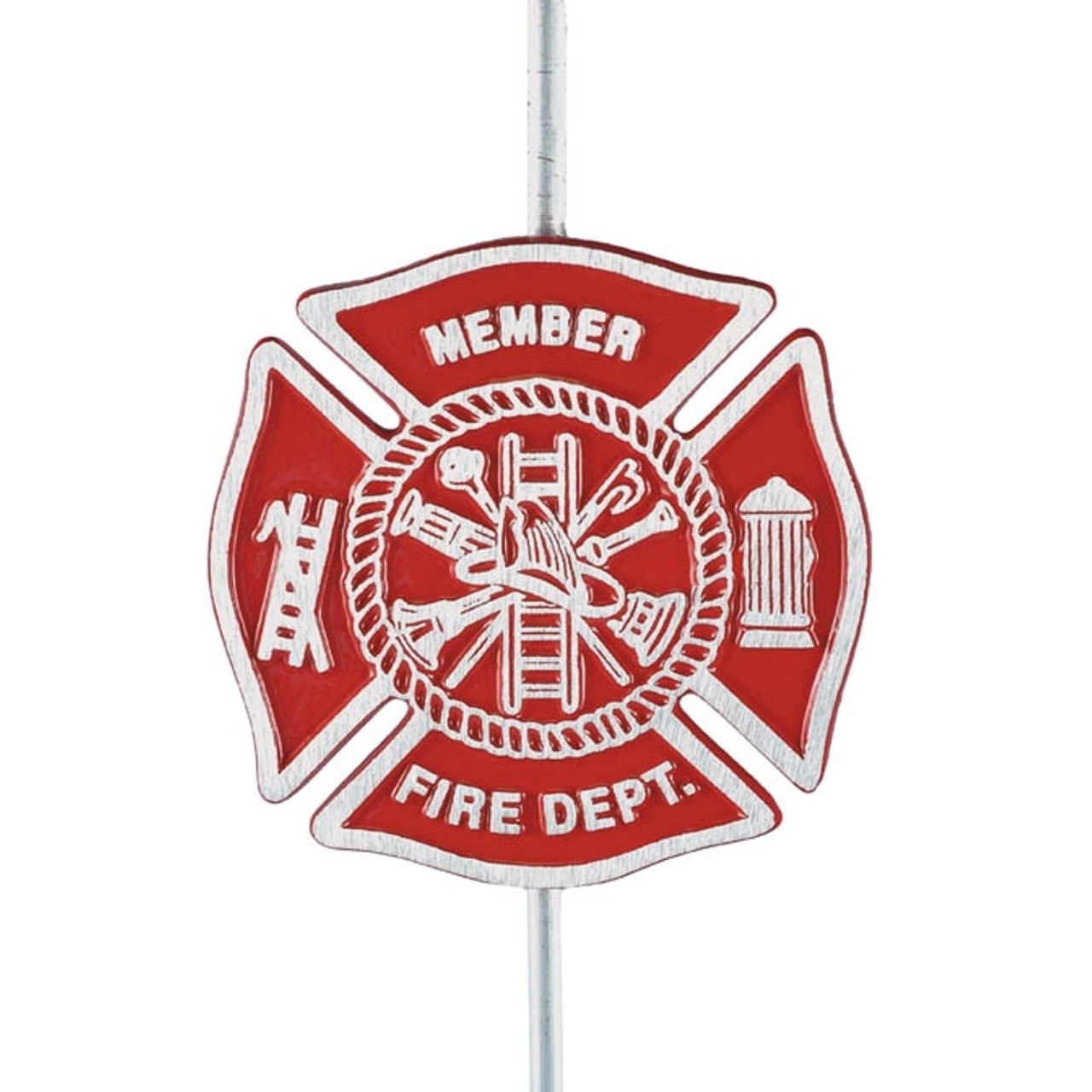 GRAVE MARKER-RED ALUM FIREMAN