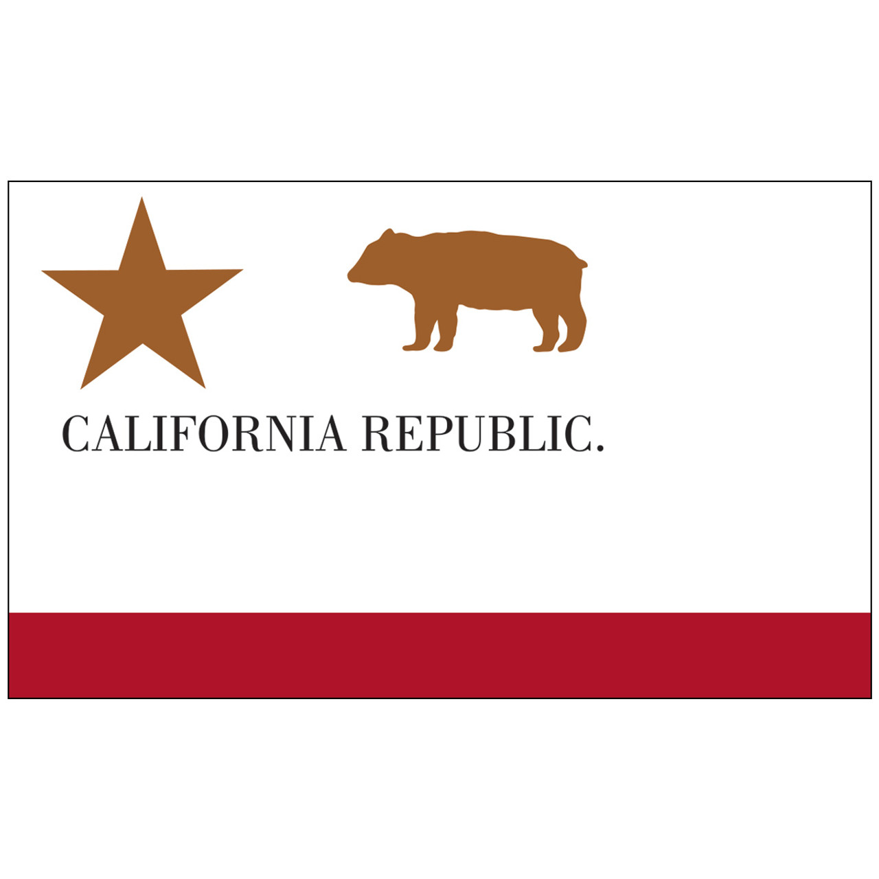 Historical California Republic Flag, 3' x 5', Nylon with Header & Grommets