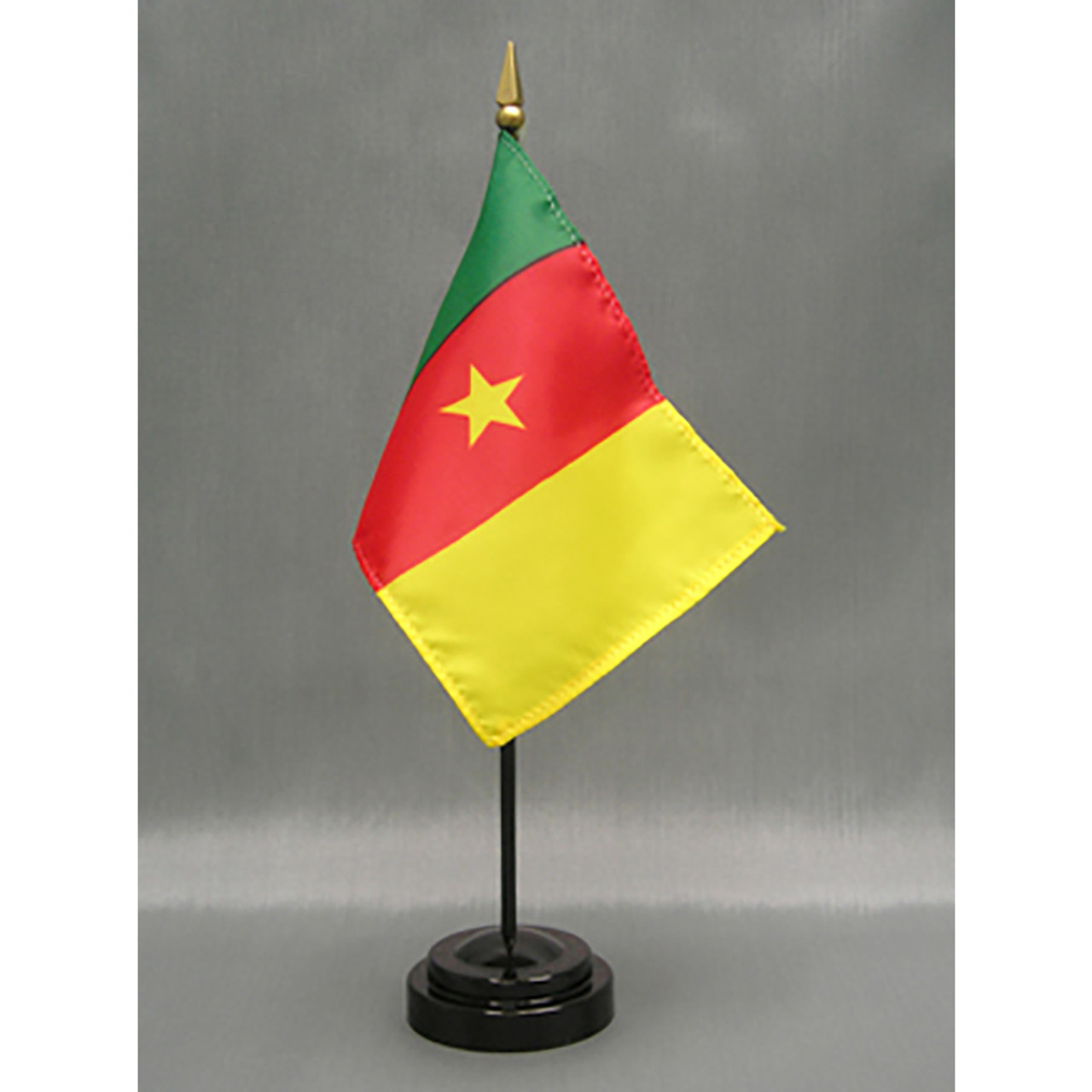 Cameroon Stick Flag 4"x6" E-Gloss, 12 Pack