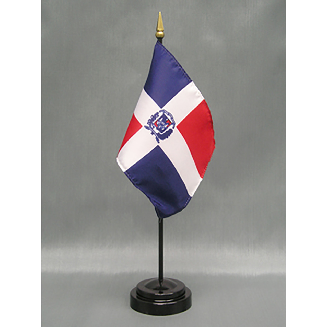 Dominican Republic Stick Flag 4"x6" E-Gloss, 12 Pack