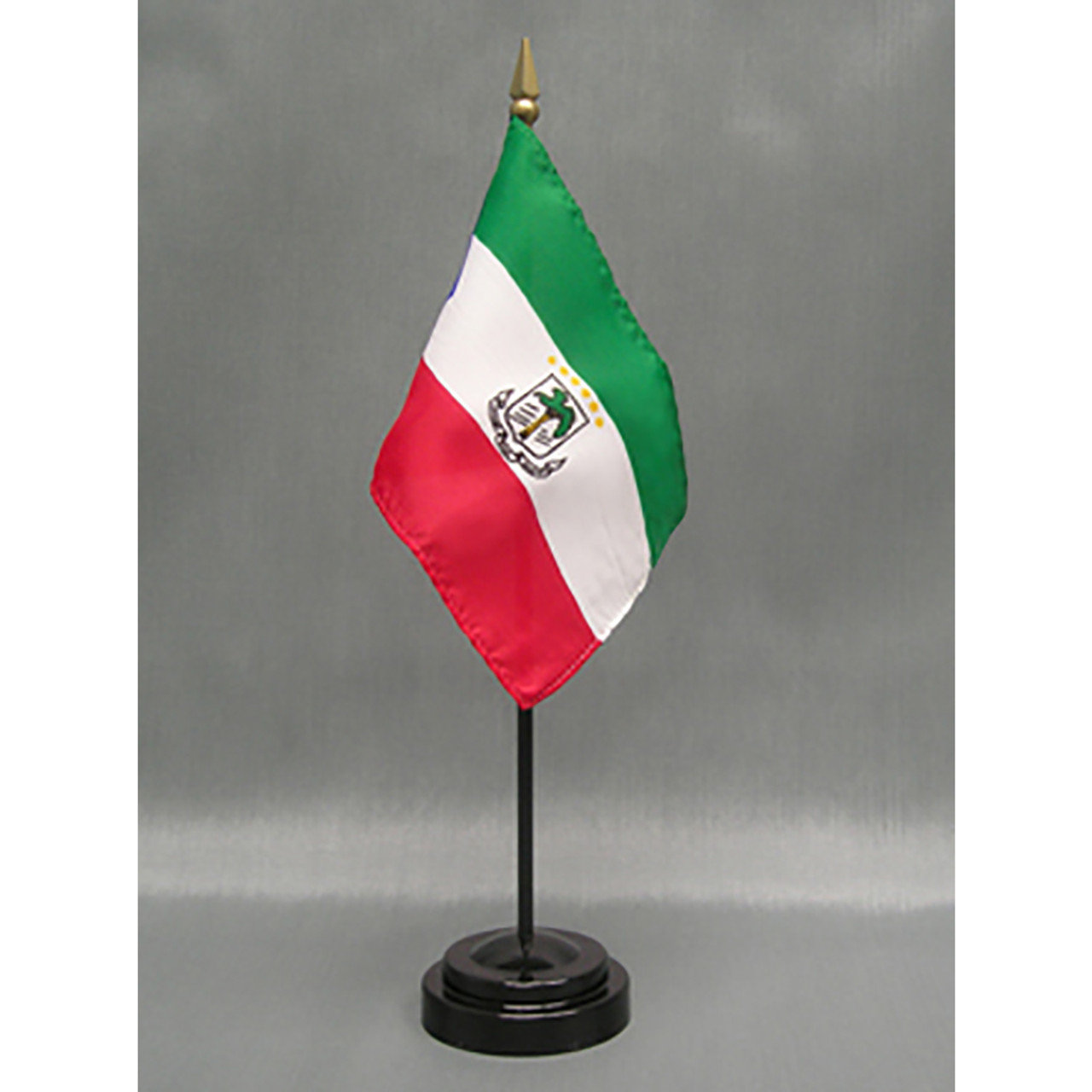 Equatorial Guinea Stick Flag 4"x6" E-Gloss, 12 Pack