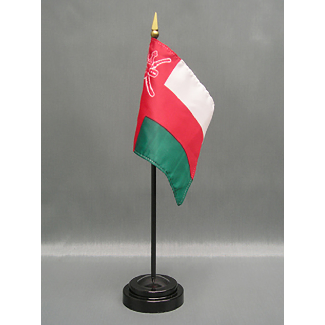 Oman Stick Flag 4"x6" E-Gloss, 12 Pack