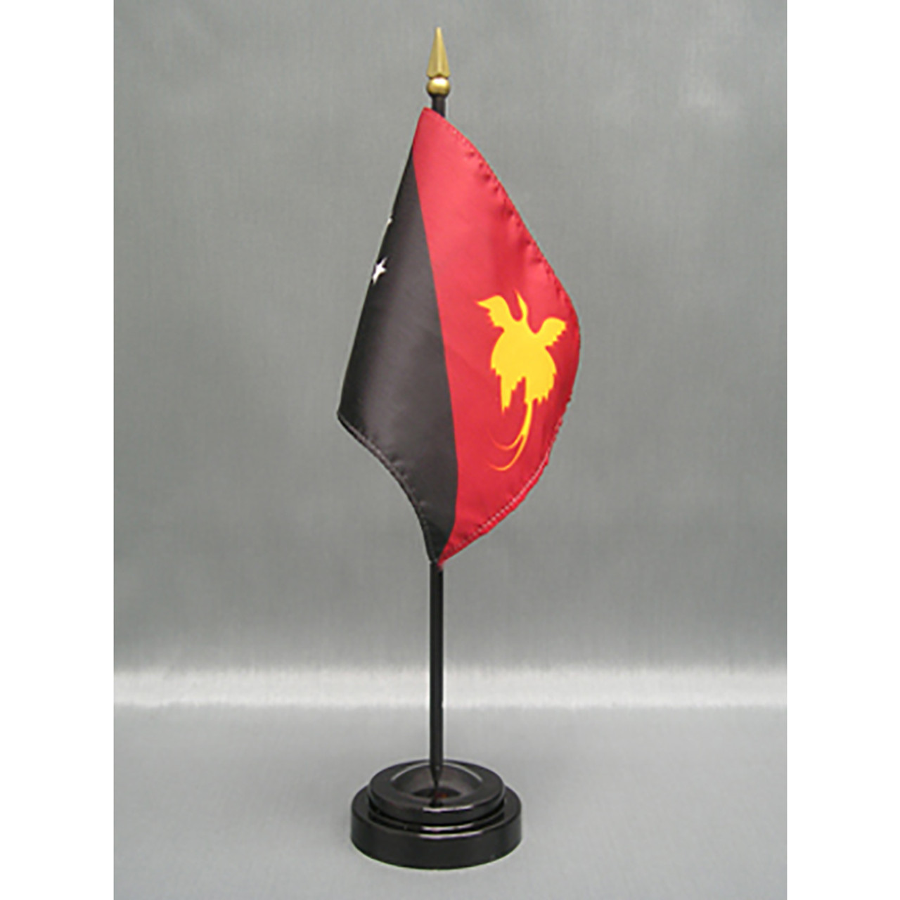 Papua New Guinea Stick Flag 4"x6" E-Gloss, 12 Pack