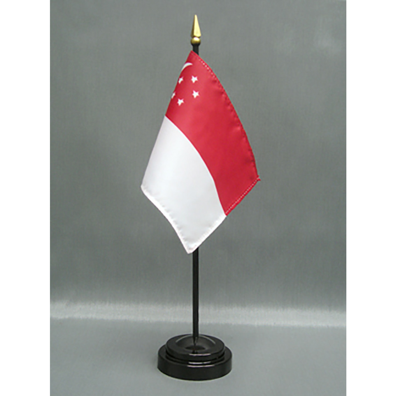 Singapore Stick Flag 4"x6" E-Gloss, 12 Pack