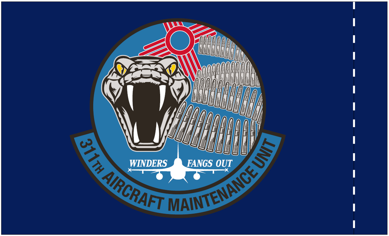 Custom 311th AMU Flag, Double Sided 2' x 3', with Pole Hem, Custom311AMU2X3PH