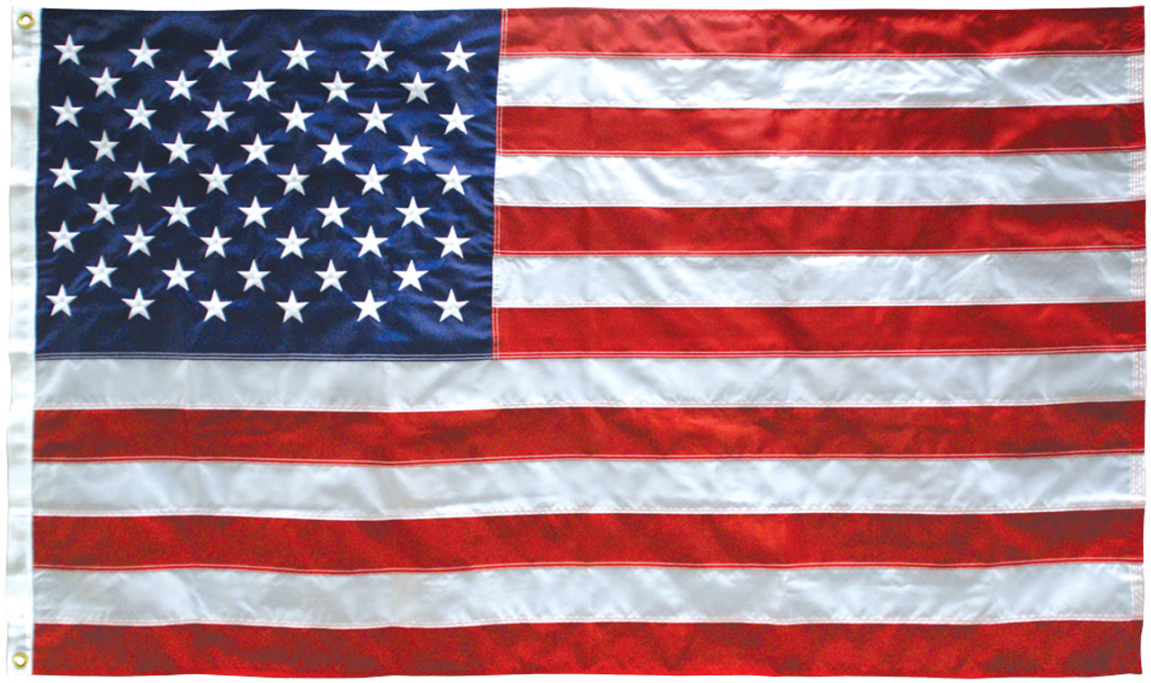 United States of America Flag, 4' x 6', Nylon with Header & Grommets.