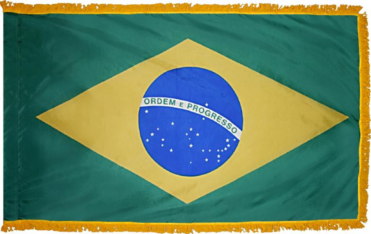  Brazil Presentation Flag & Flagpole Set 