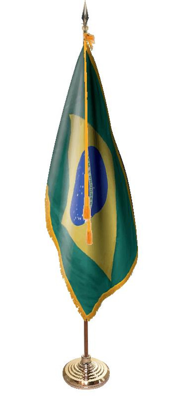  Brazil Presentation Flag & Flagpole Set 