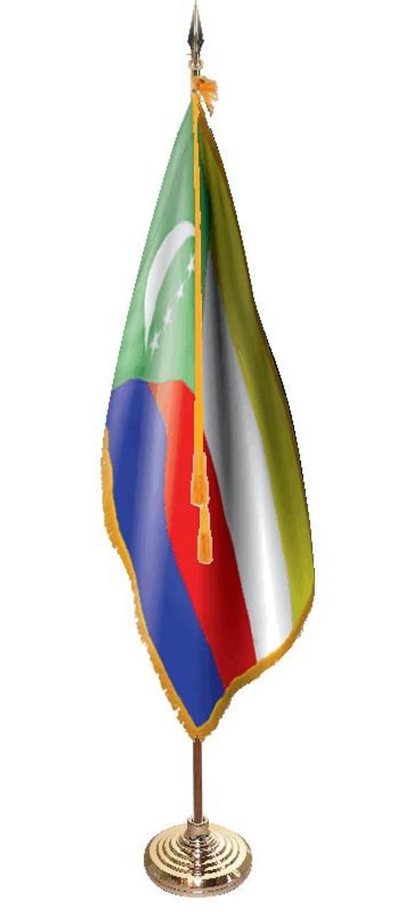  Comoros Presentation Flag & Flagpole Set 