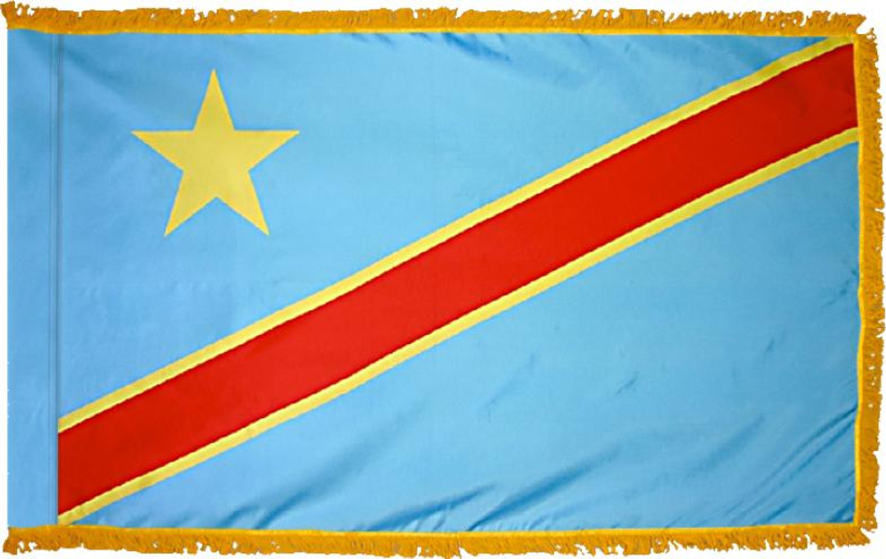  Democratic Republic of the Congo Presentation Flag & Flagpole Set 