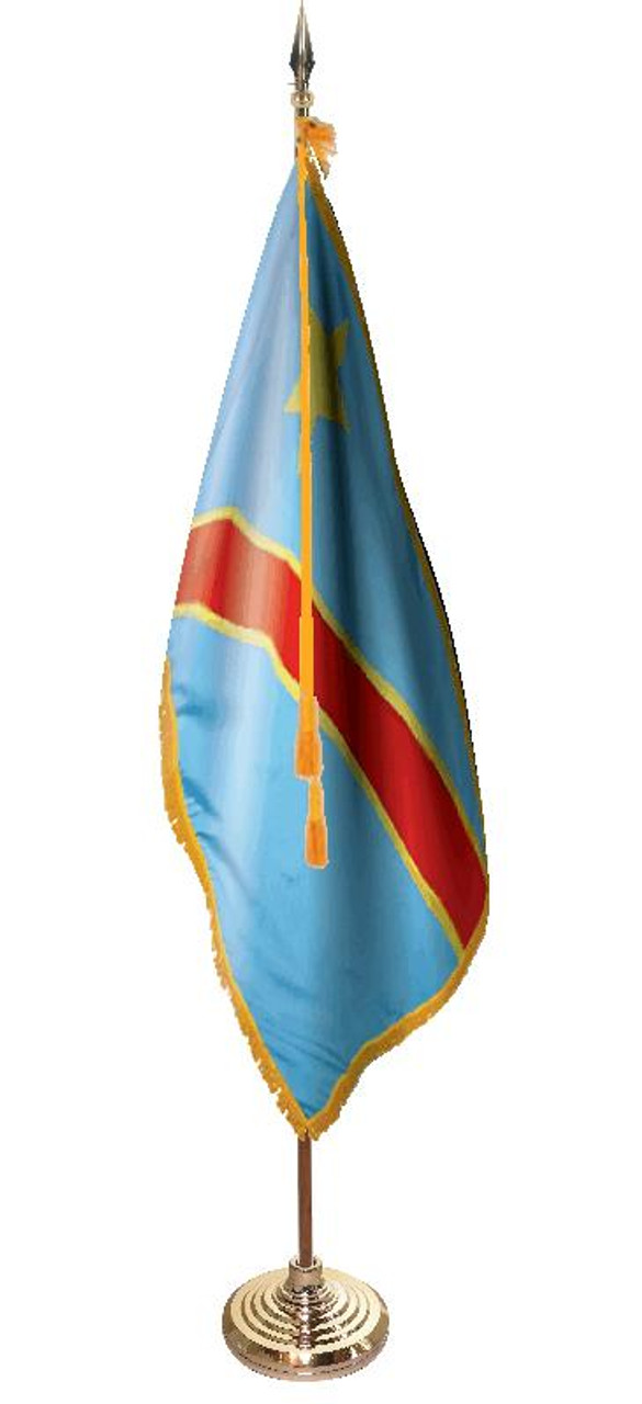  Democratic Republic of the Congo Presentation Flag & Flagpole Set 