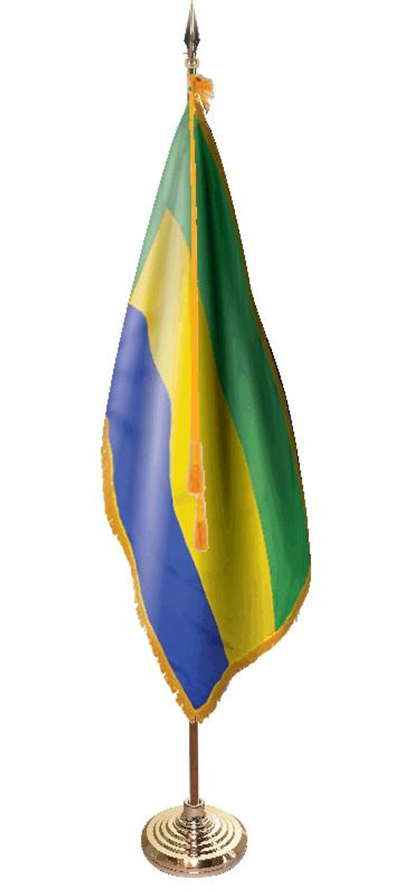  Gabon Presentation Flag & Flagpole Set 