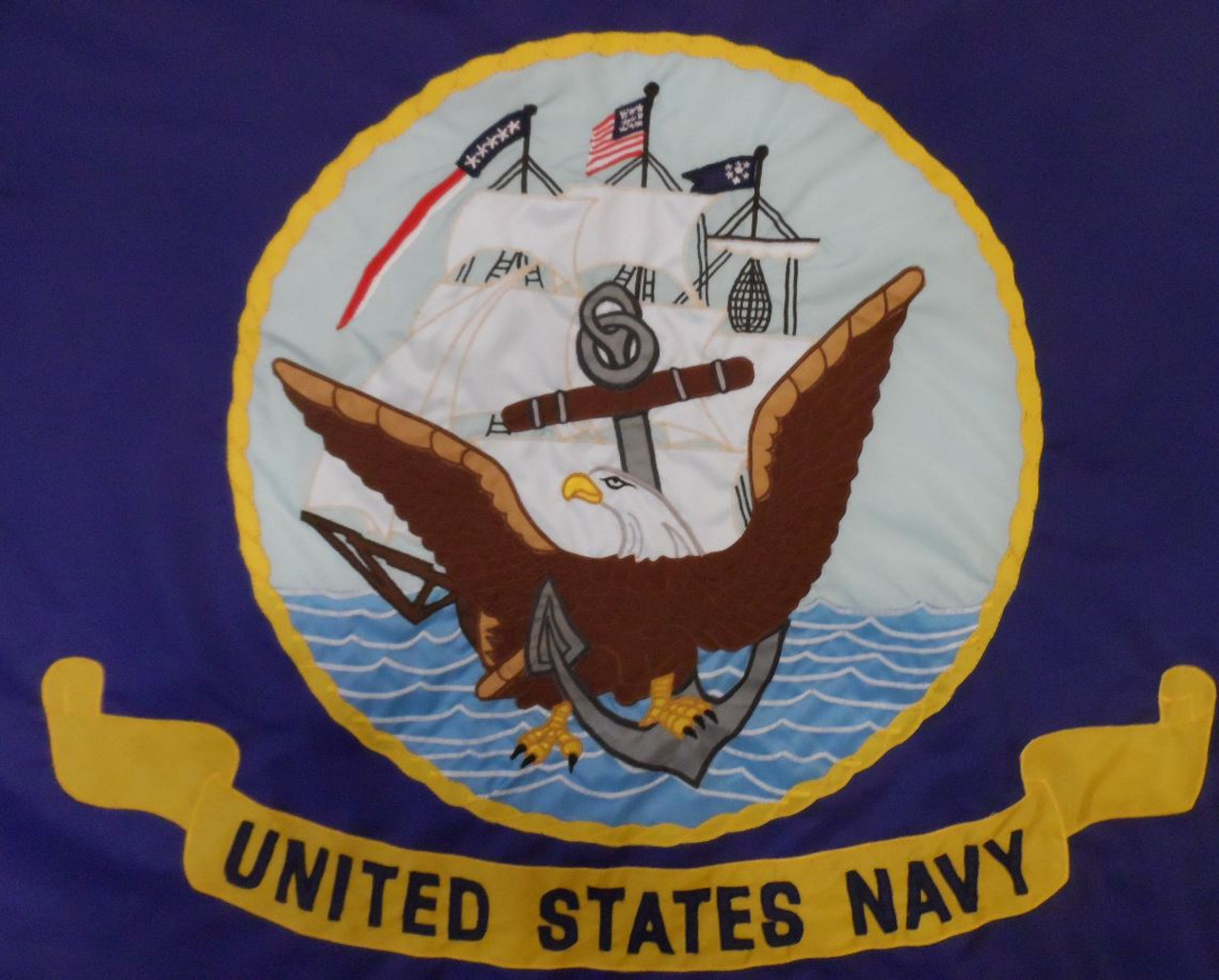 US Navy Nylon Applique 4' x 6' with polehem