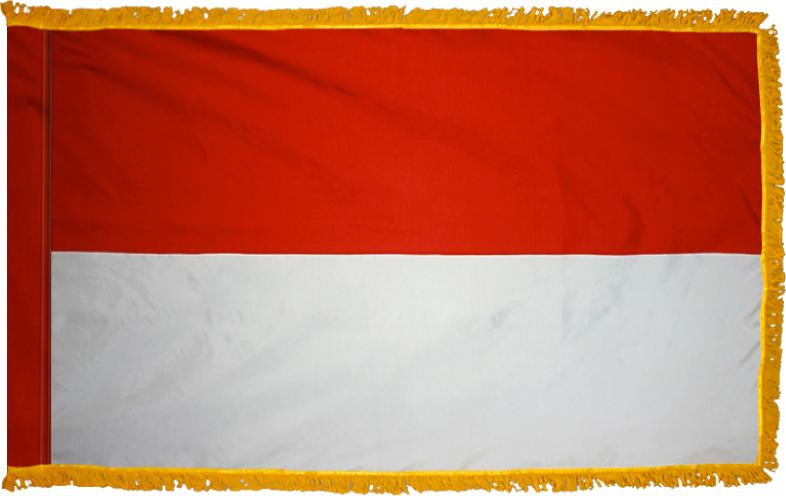 MonacoFlag with Pole Hem and Gold Fringe