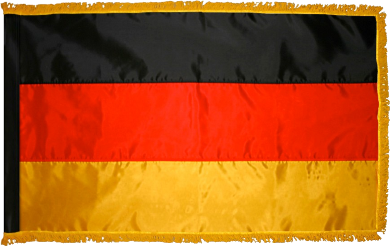 GermanyFlag with Pole Hem and Gold Fringe