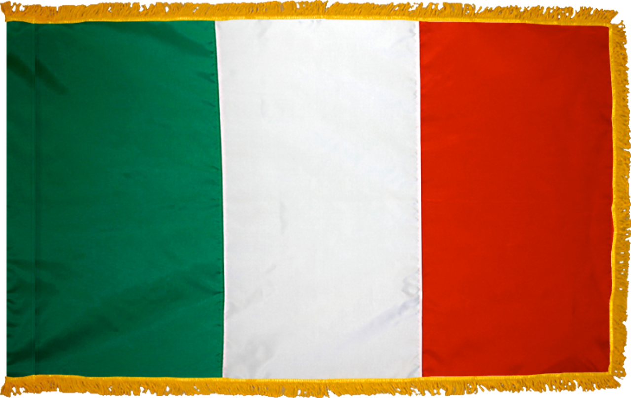 ItalyFlag with Pole Hem and Gold Fringe