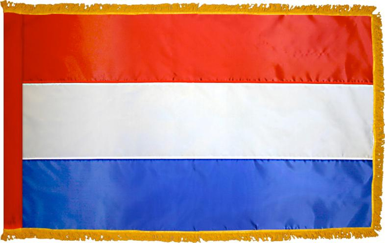 NetherlandsFlag with Pole Hem and Gold Fringe