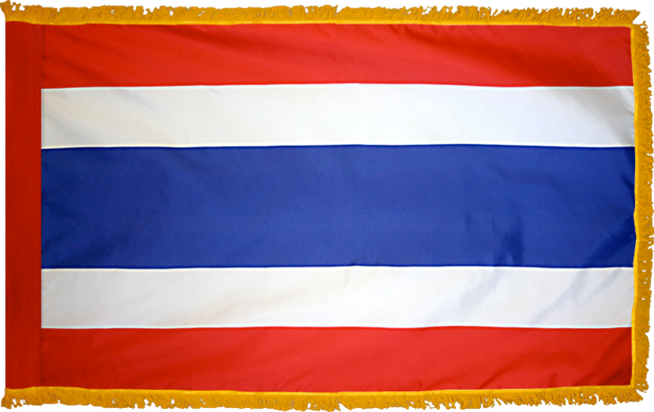 ThailandFlag with Pole Hem and Gold Fringe