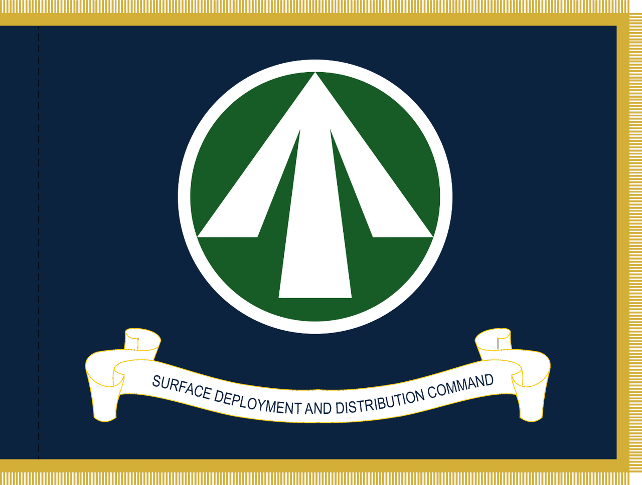 Surface Deployment and Distribution Command (SDDC) Flag, 3' x 4', Appliqued Nylon inc Scroll with Pole Hem & Fringe (Open Market)