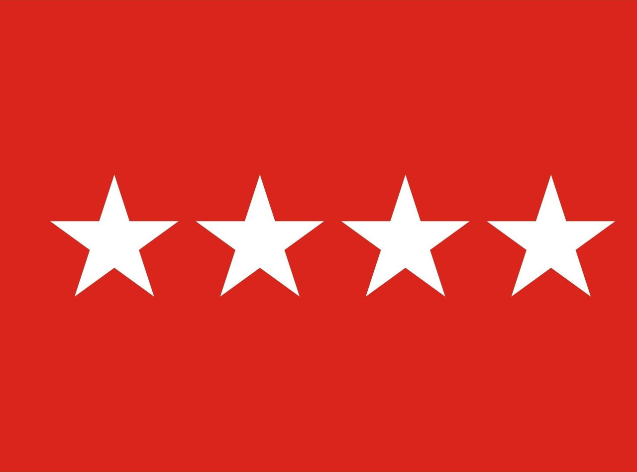 US Army General Flag, 4 Star Nylon Applique with Pole Hem, Size 4'4" x 5'6", GAR4104053