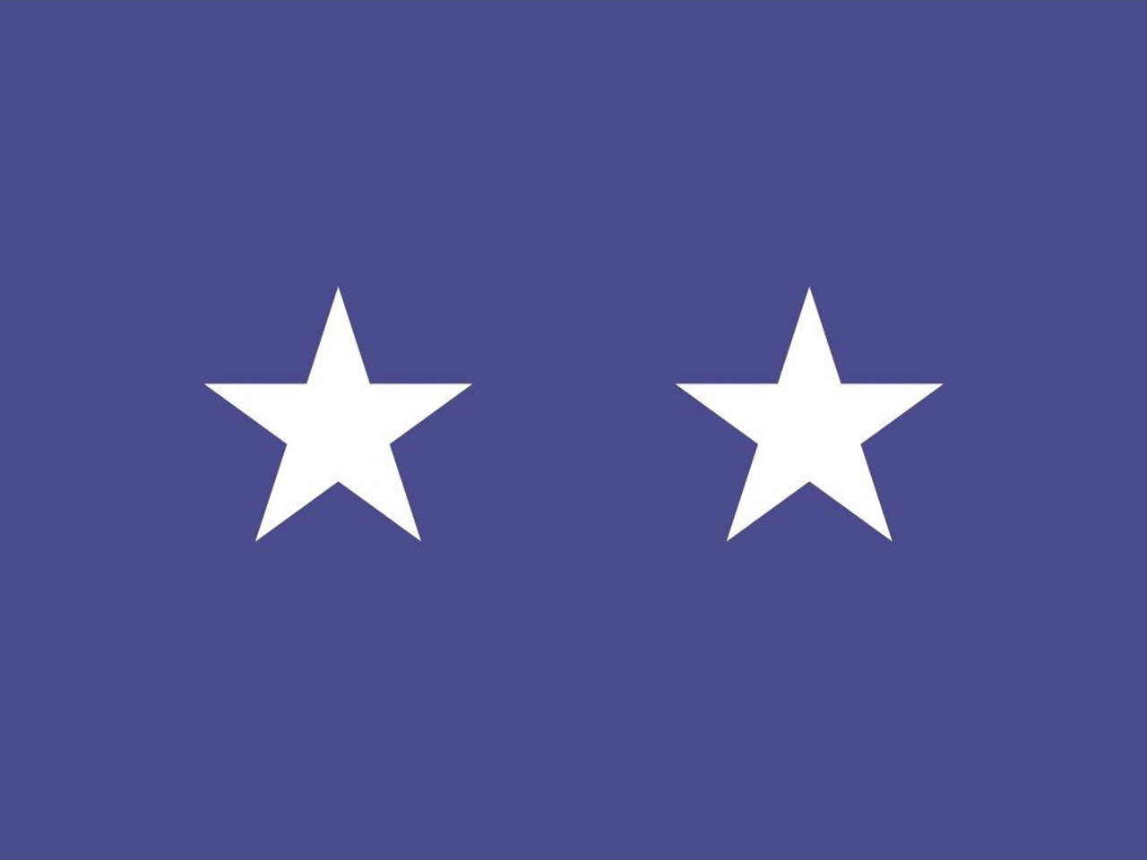 Air Force Major General Flag, 2 Star Nylon Applique with Pole Hem, Size 4'4" x 5'6", GAF2104053