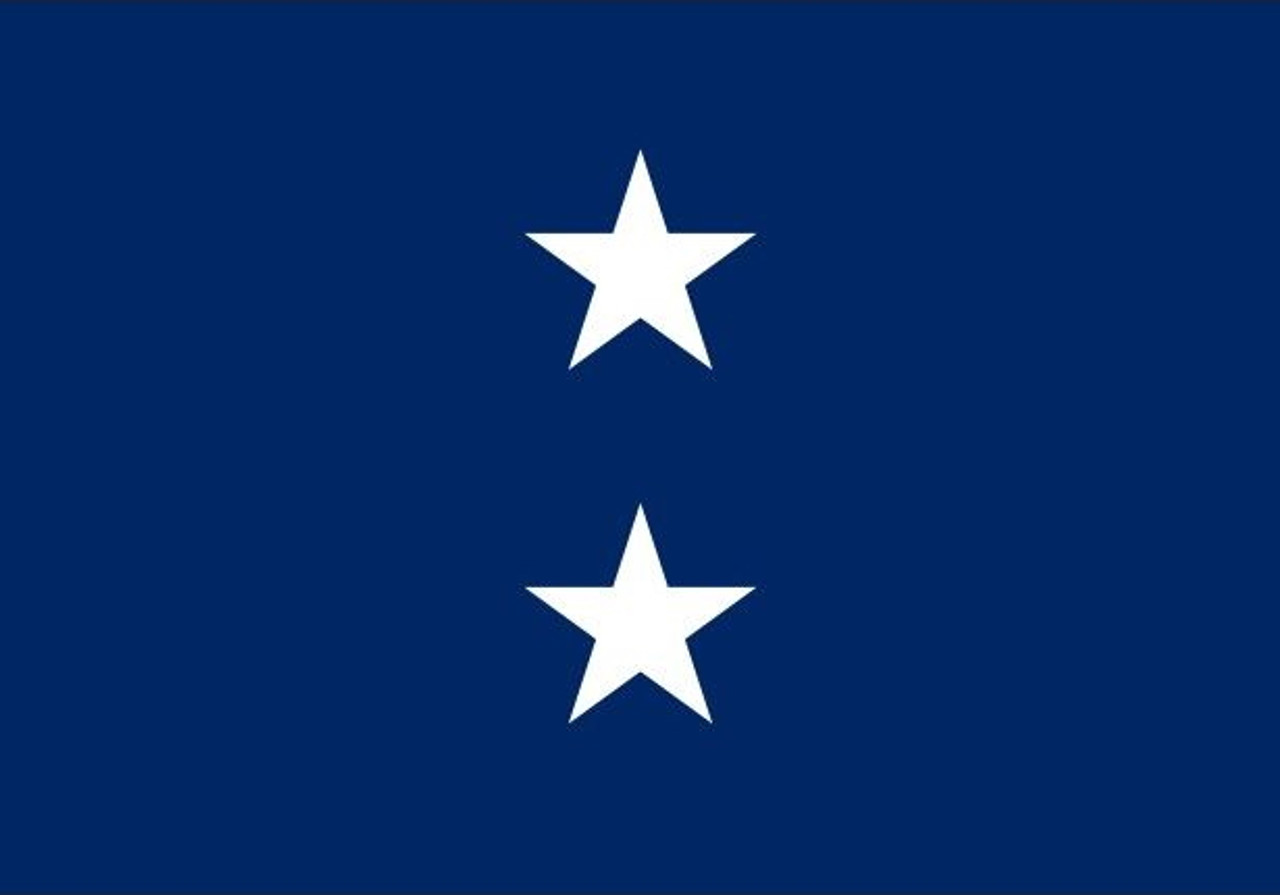 Navy Rear Admiral Upper Half Flag, 2 Star Nylon Applique with Pole Hem, Size 4'4" x 5'6", 2104053ADM