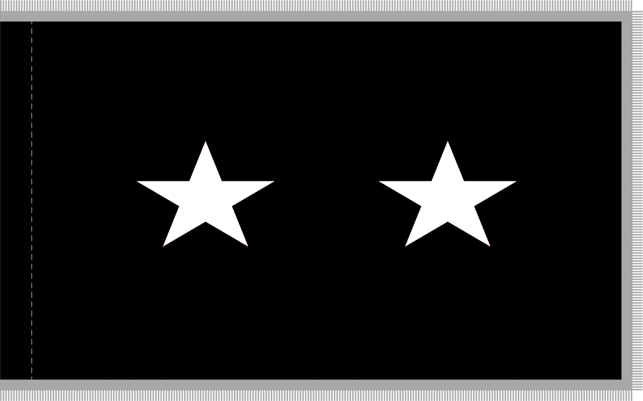 Space Force Major General Flag, 2 Star Nylon Applique with Pole Hem and Platinum Fringe, Size 3' X 4', GSF2103044 (Open Market)