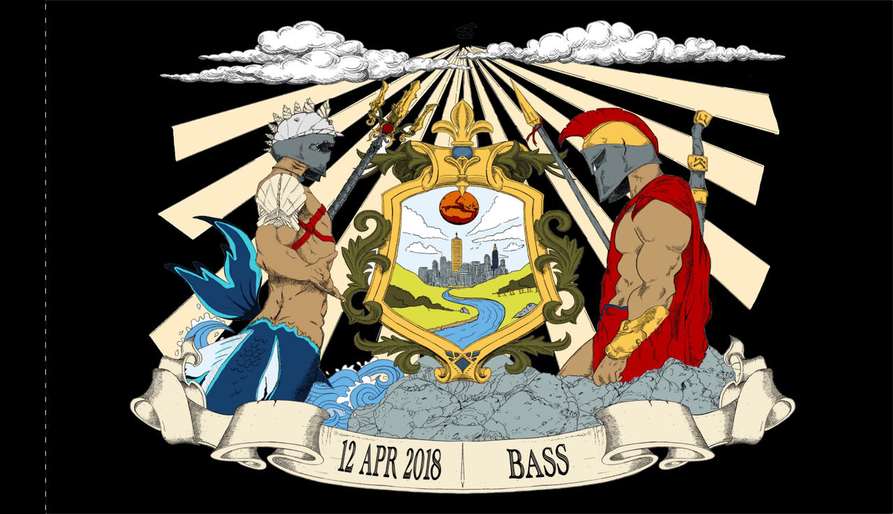3'x5' Bass Crest on Black Custom Digital Flag
