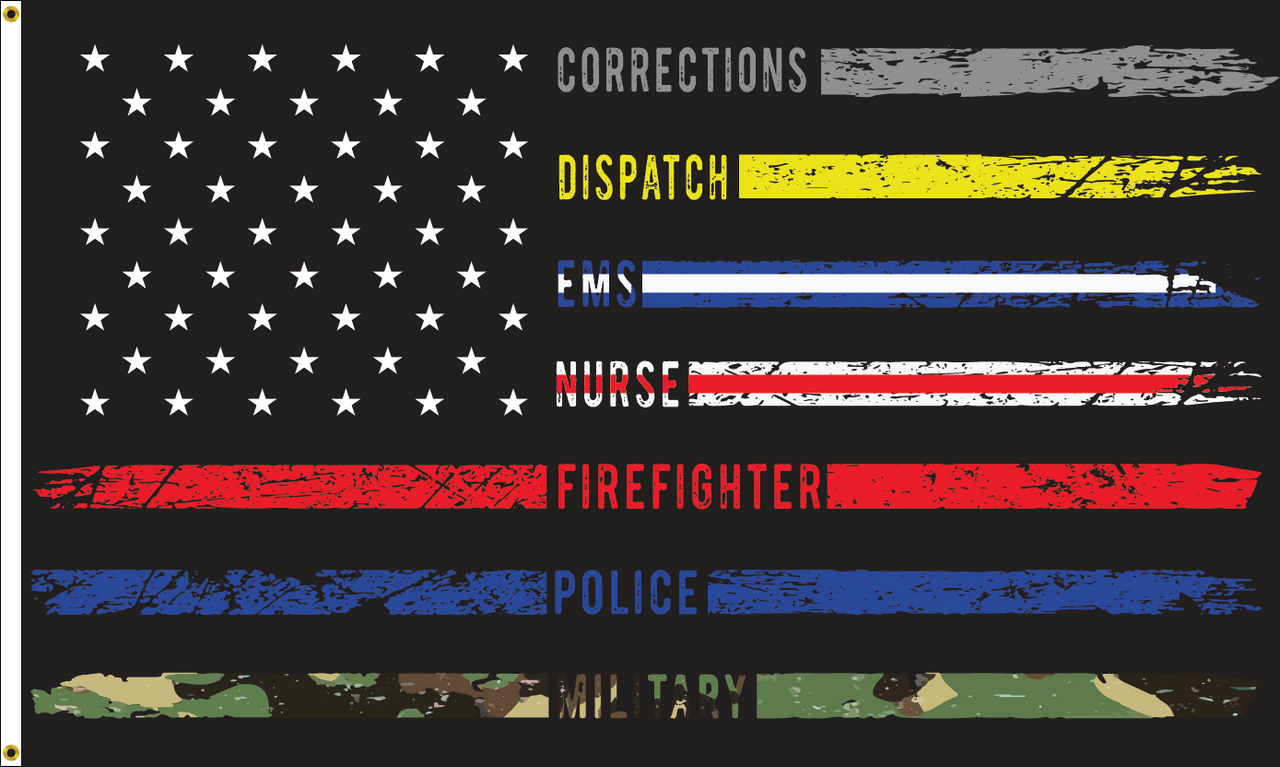 First Responders Flag, 3’ x 5’, Printed Nylon, Made in the USA