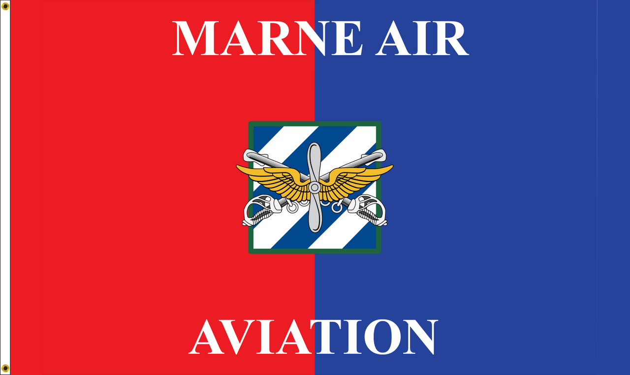 Custom Digital Double Sided 3' x 5' Nylon w/Header and Grommets "Marne Air Aviation" Front