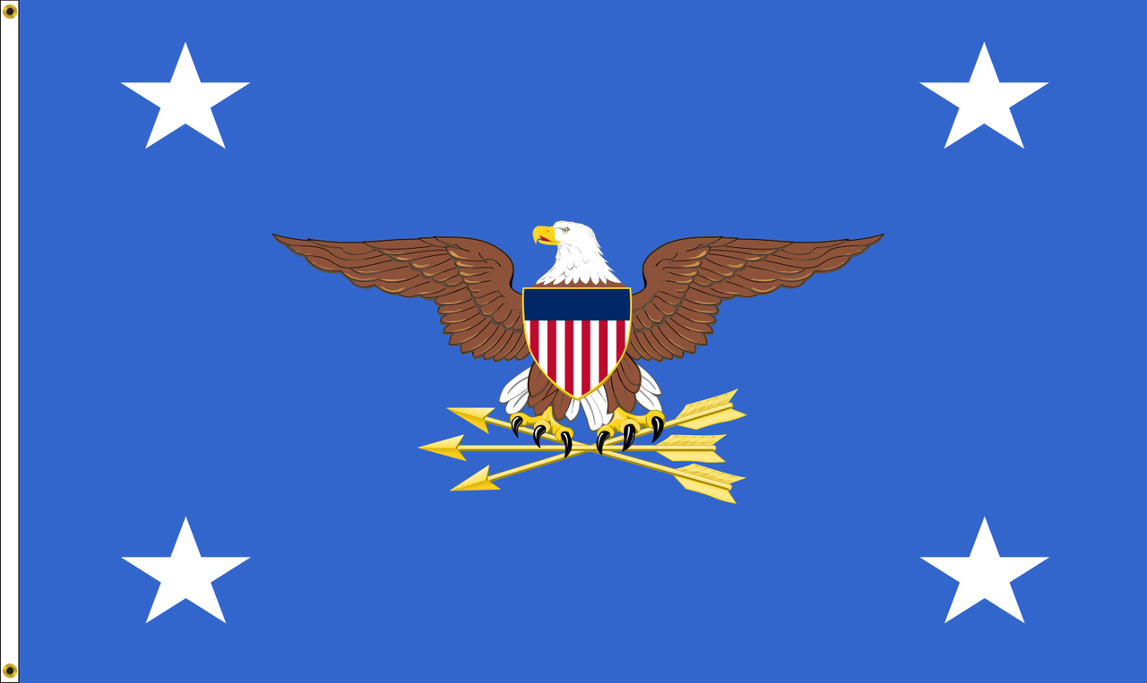 Secretary of Defense Flag, Nylon Applique Size 3' X 5' with Header & Grommets