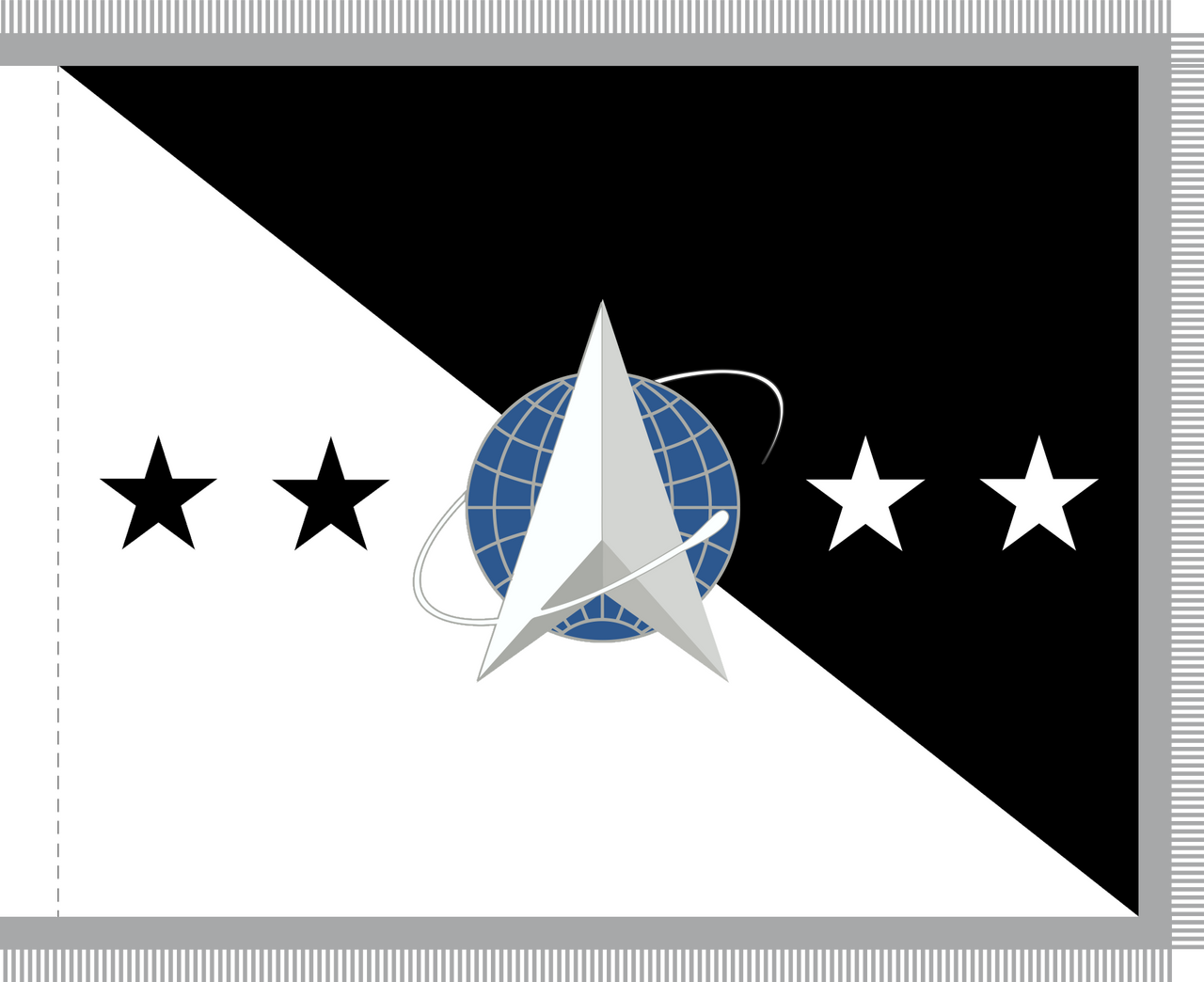 US Space Force Chief of Space Operations Flag, Size 4'-4" X 5'-6" Printed Nylon with Pole Hem & Fringe (Open Market)