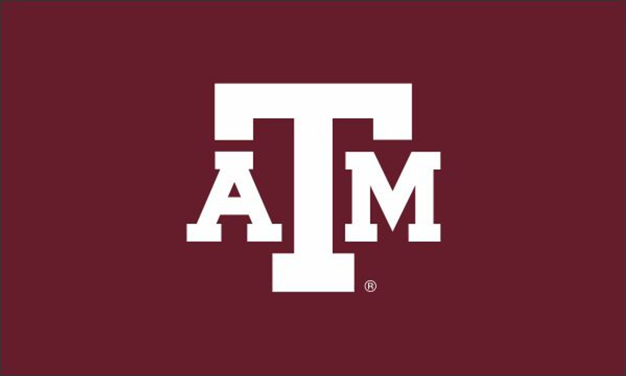 Texas A&M University Flag - Maroon W/White Atm Double Sided/Read Correct  Size 4' x 6' Appliqued w/ Header and Grommets