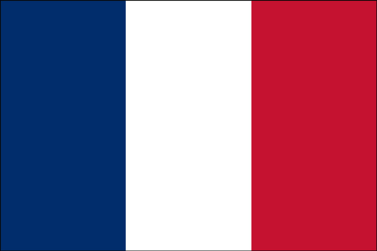 France Outdoor Nylon Flag, 10ft x 15ft with Heading and D-Rings (Open Market)