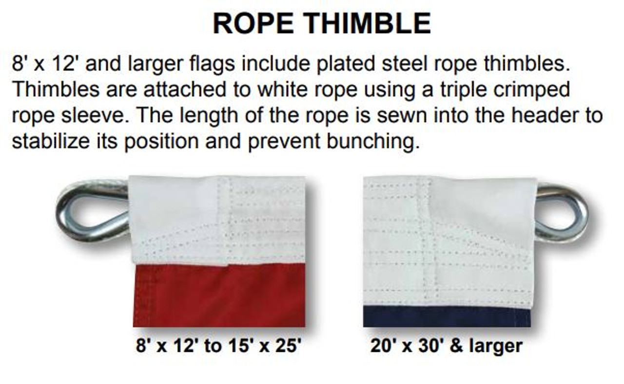 Description of Rope & Thimble feature on these flags.