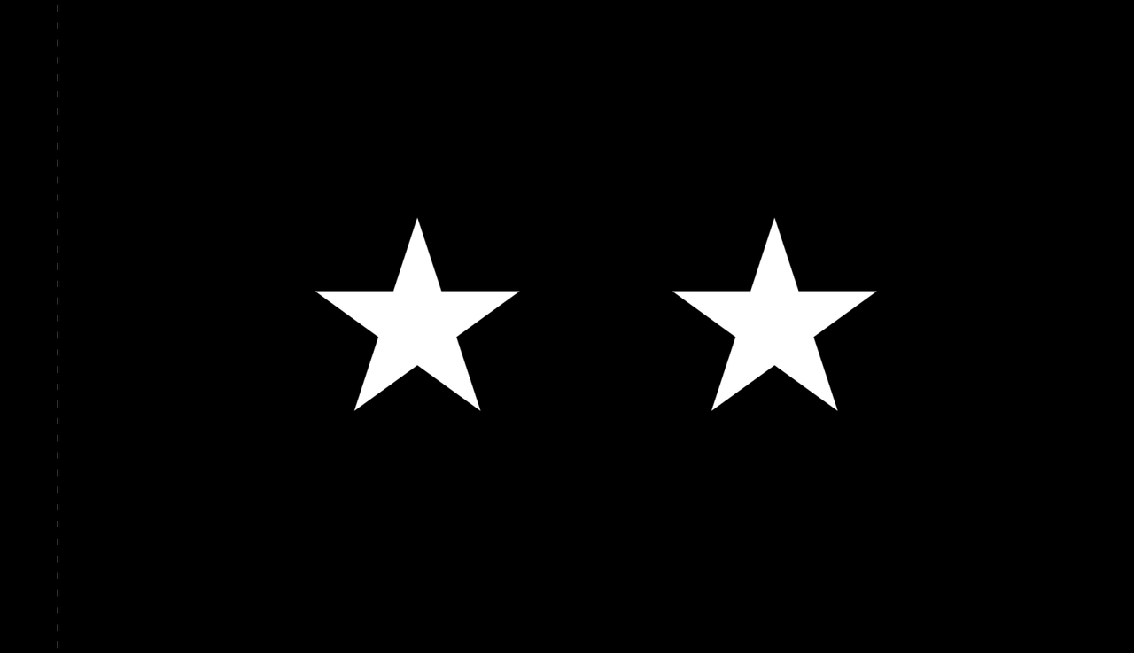 Space Force Major General Flag, Nylon Applique, 2 Star Size 4' x 6' Polehem Plain