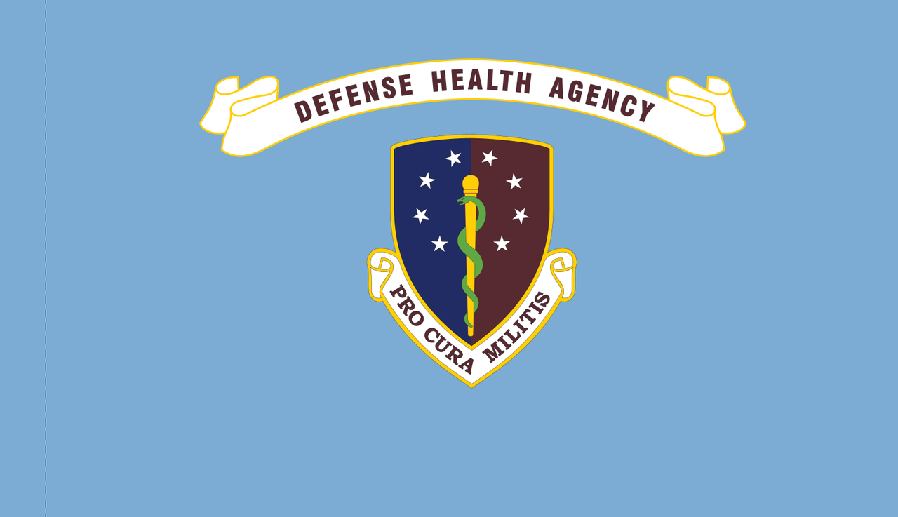 Defense Health Agency Flag, Nylon Applique, Size 3' X 5' with Pole Hem