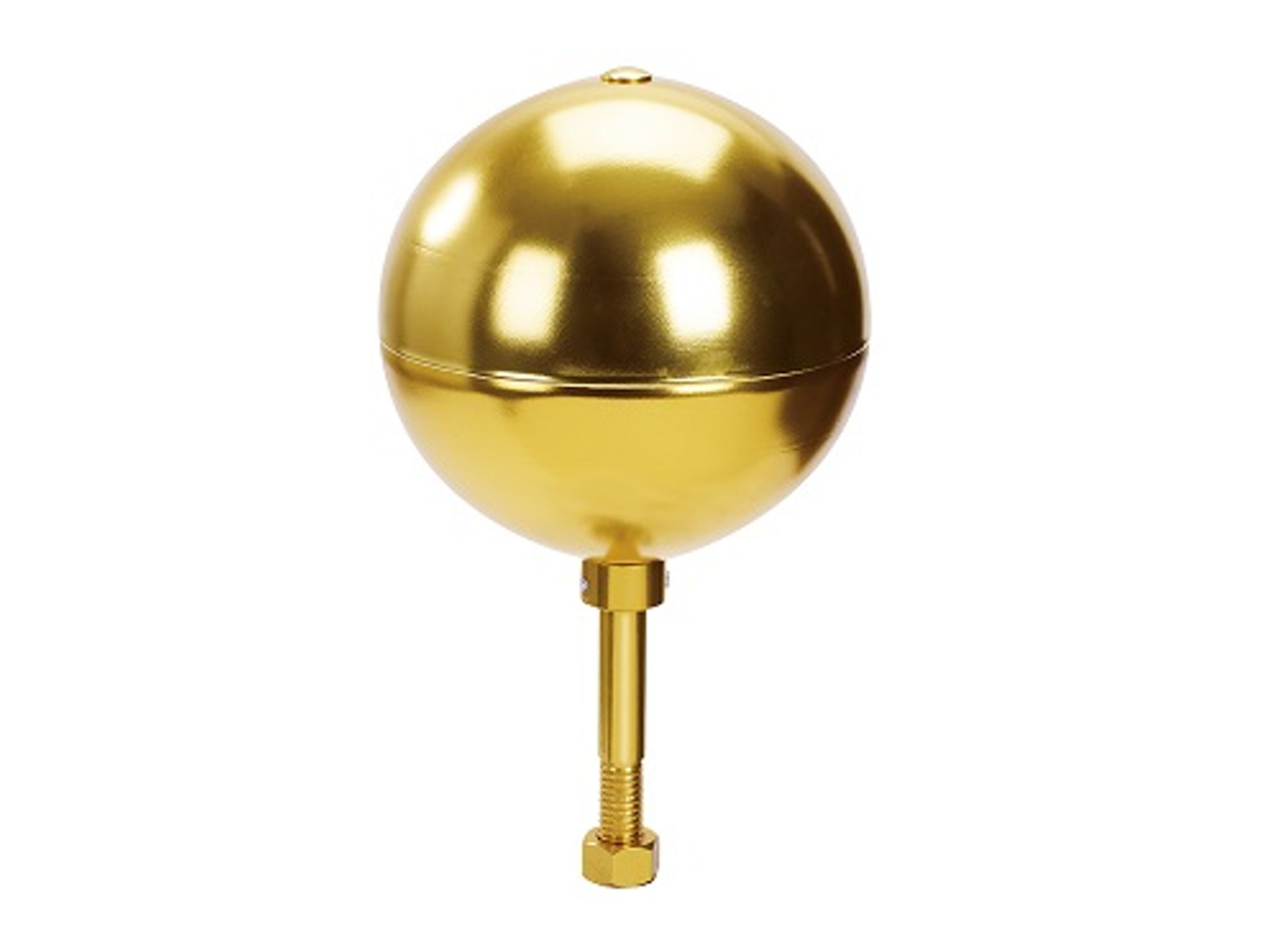 Gold Aluminum Ball Ornament w/ Extended Stem 3" Base