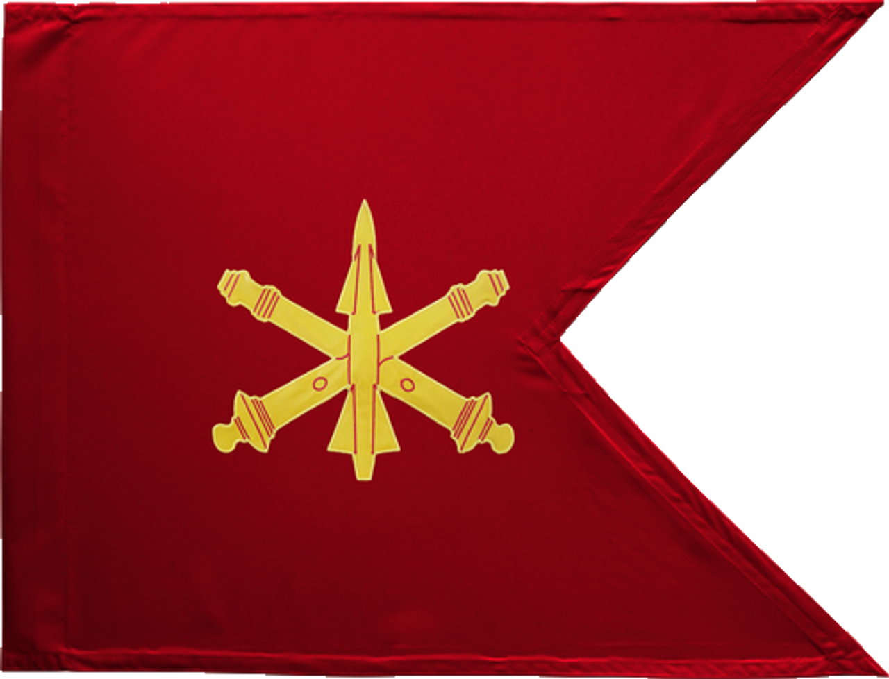 U.S. Army Air Defense Artillery Guidon Flag, Nylon Applique, PoleHem with Swallowtail, Size 20" x 27.75"