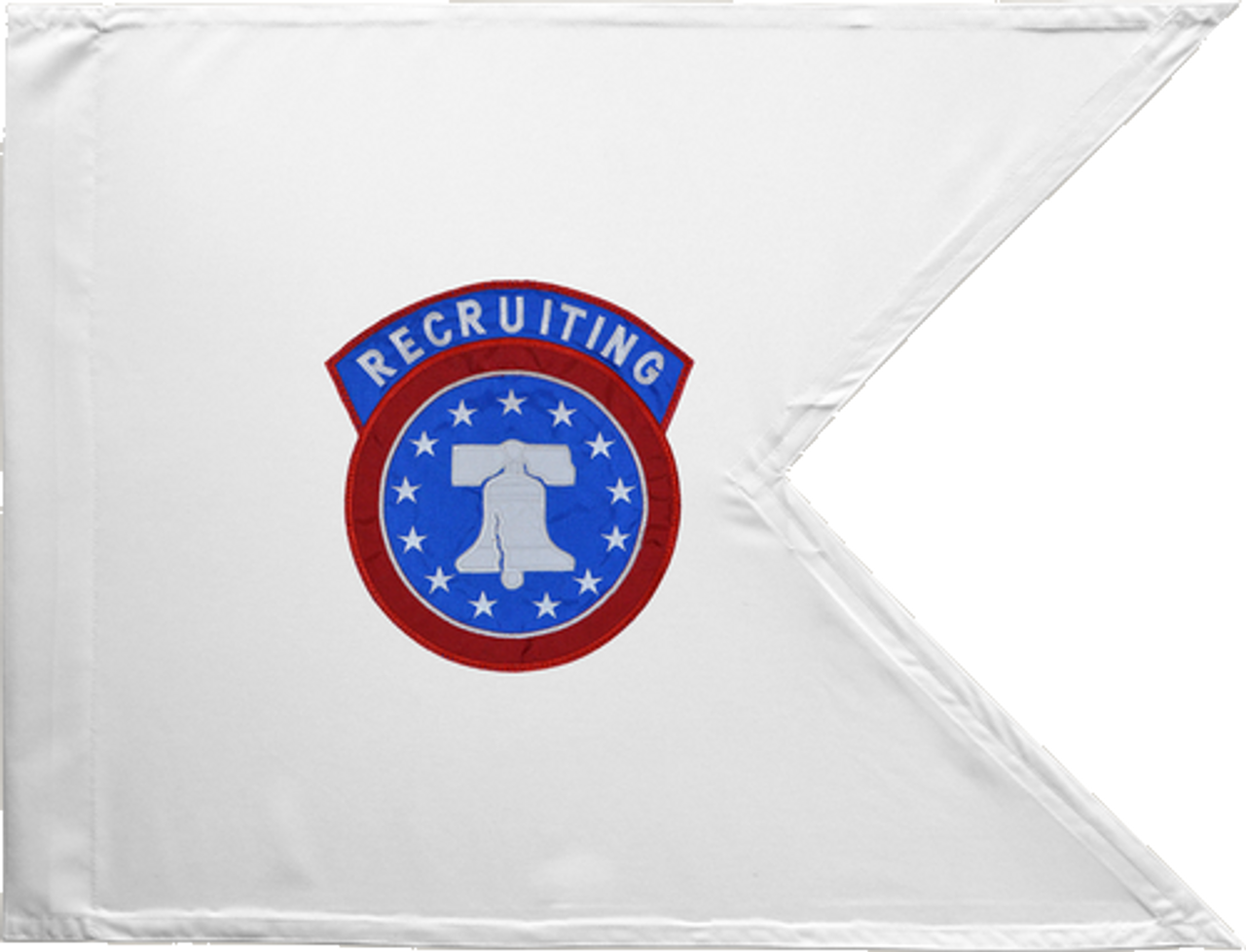 U.S. Army Recruiting Guidon Flag, Nylon Applique, PoleHem with Swallowtail, Size 20" x 27.75"