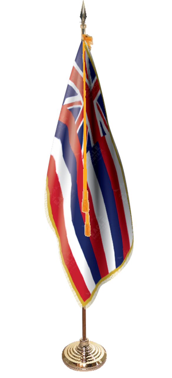 Deluxe Indoor and Parade Hawaii Flag Presentation Set