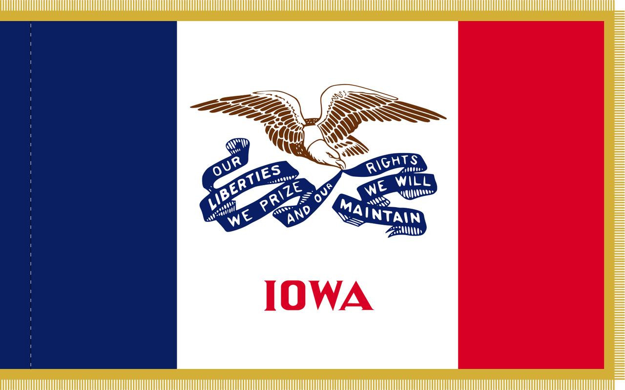  Iowa Presentation Flag & Flagpole Set 