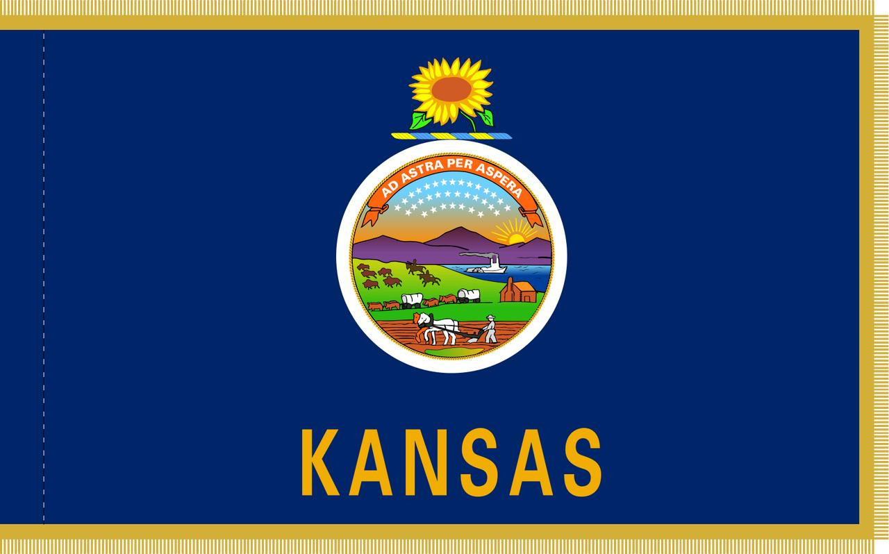  Kansas Presentation Flag & Flagpole Set 