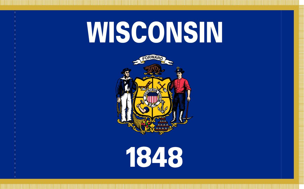  Wisconsin Presentation Flag & Flagpole Set 