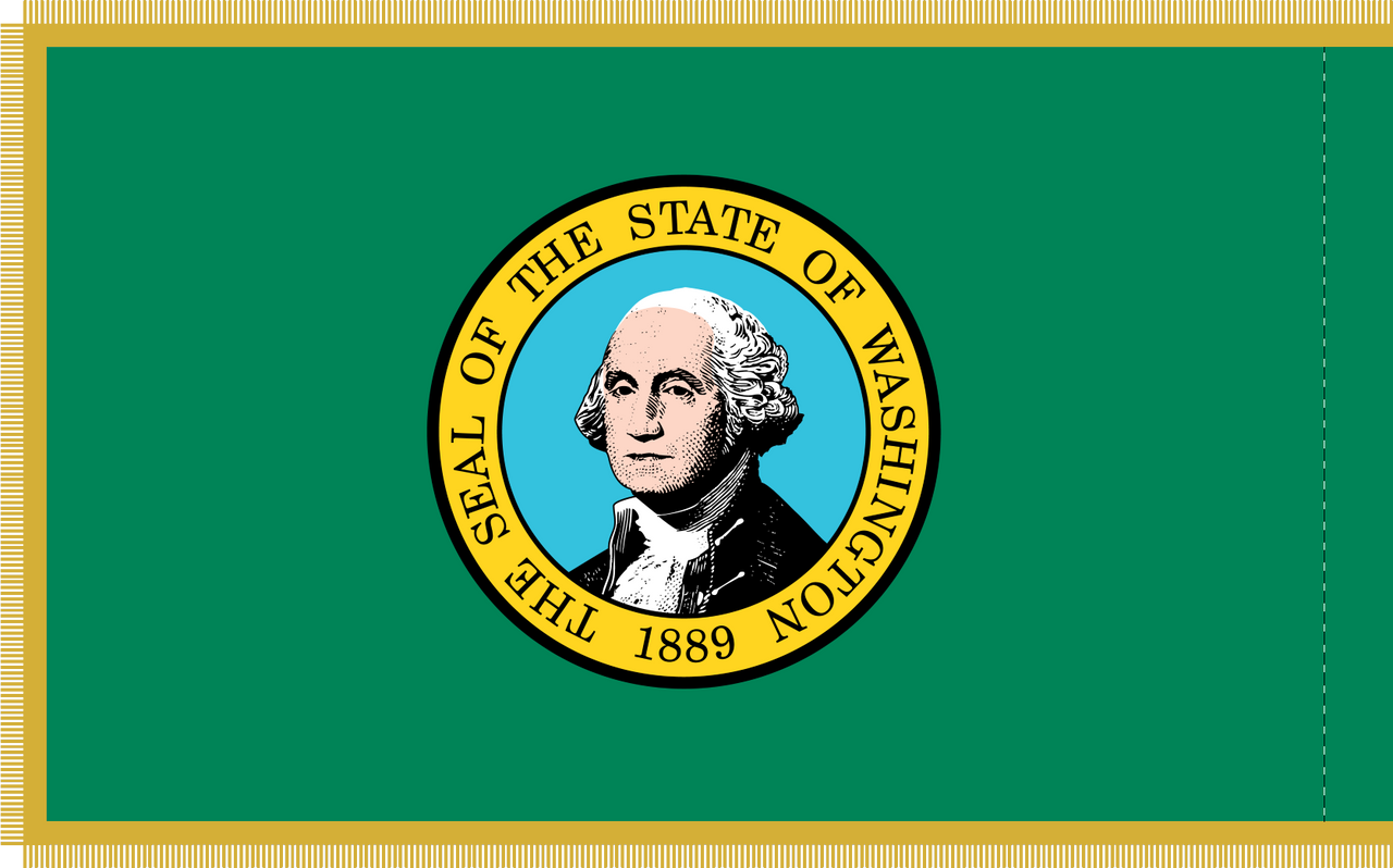 Washington Indoor State Flag Back