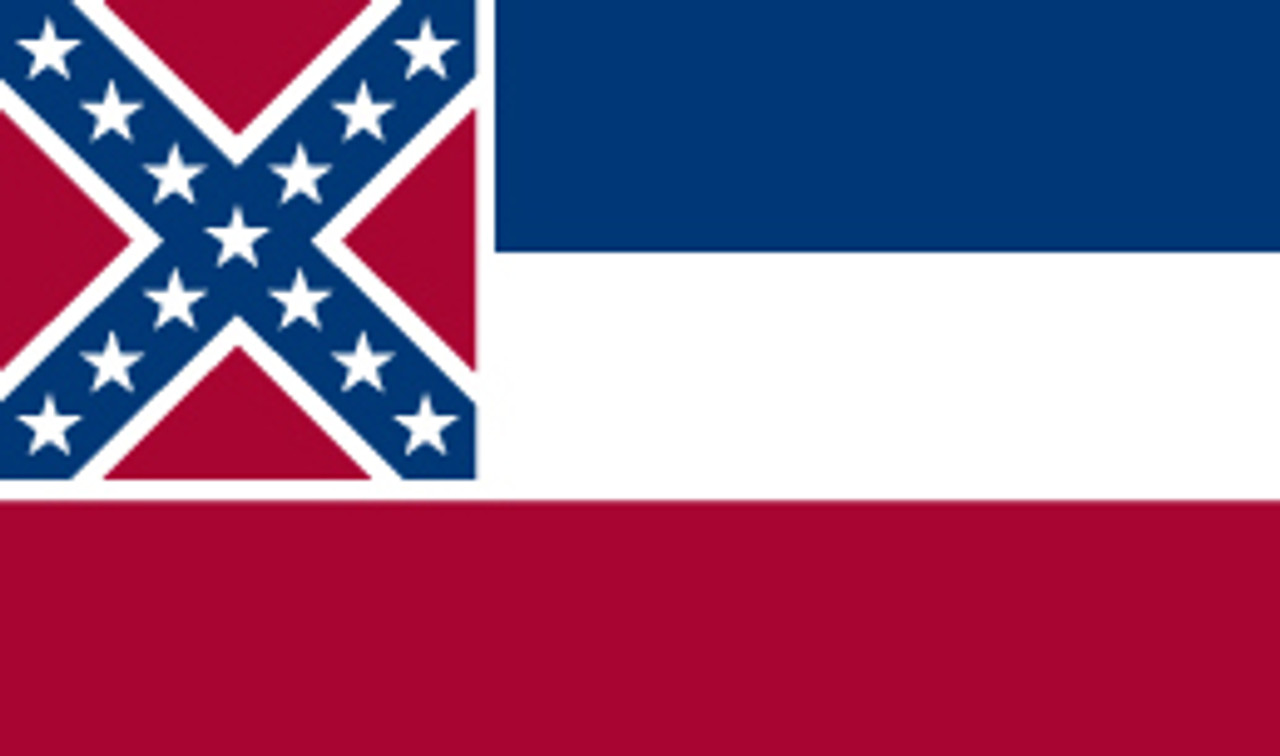 Historical Flag of Mississippi Size 4' X 6', Nylon with Header and Grommets