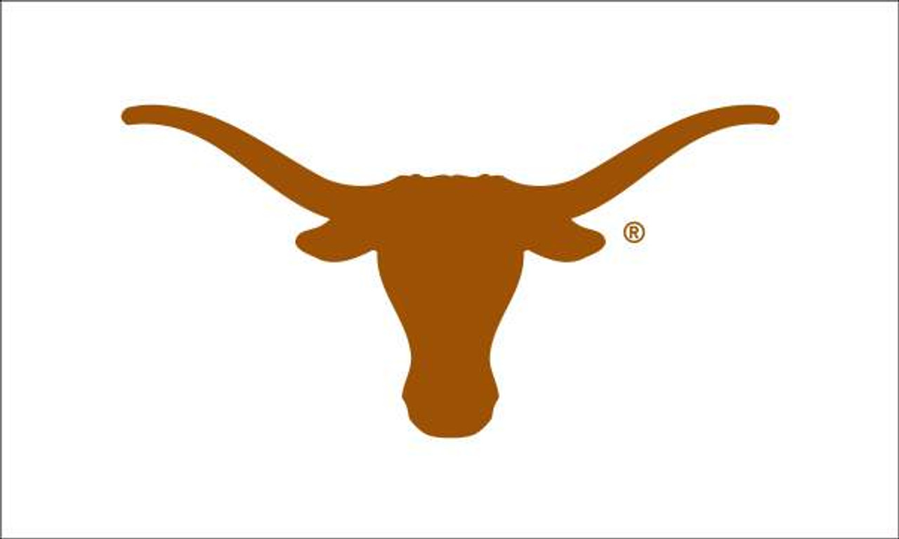 University of Texas at Austin White/ Orange Longhorn Head Size 2' x 3' Printed Header and Grommets