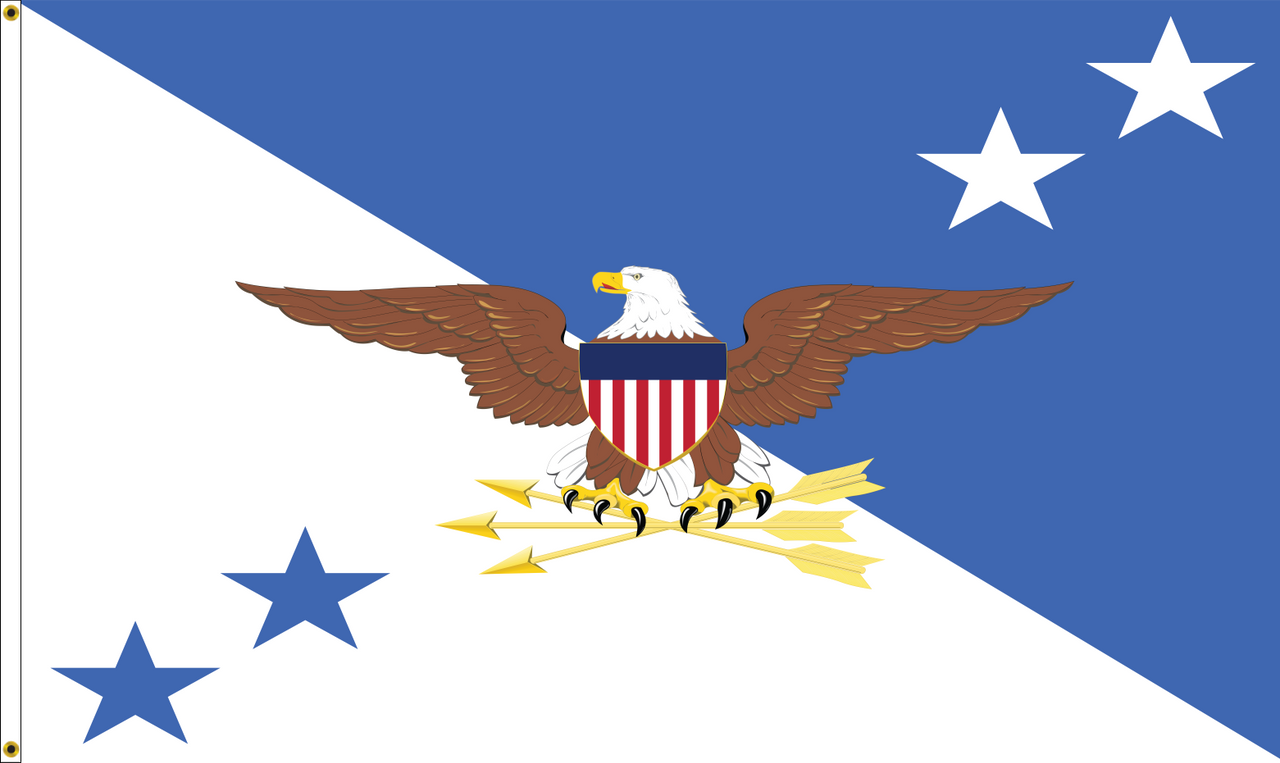 Chairman of the Joint Chiefs of Staff Flag, Nylon Applique Size 7 (1'10"X2'8") with Header and Grommets