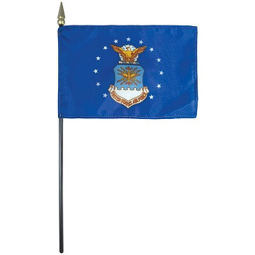 Air Force Stick Flag, 4" x 6" Printed E-Gloss - 12 Pack